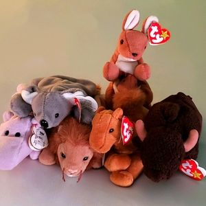 Vintage Beanie Babies - Zoo Bunch of Six Babies!